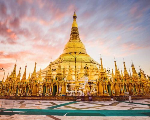 Shwedagon Pagoda in Yangon, Myanmar.